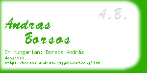 andras borsos business card
